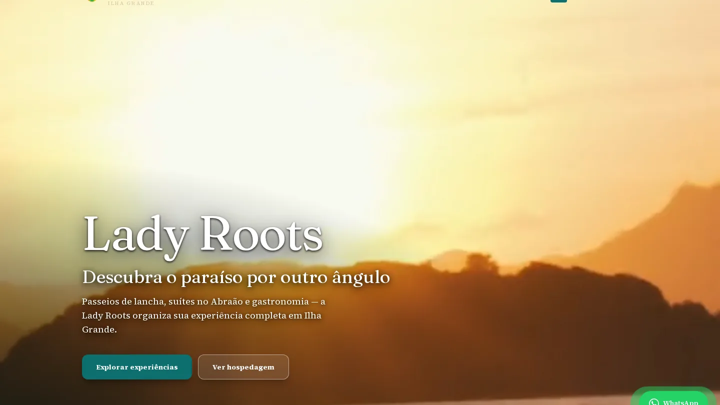 Lady Roots Ilha Grande — case de criação de sites Site Lady Roots Ilha Grande desenvolvido pela Agência Kaizen