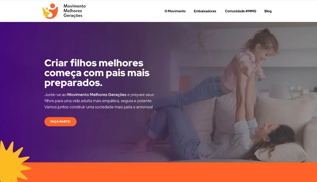Movimento Melhores Gerações — case de criação de sites Site Movimento Melhores Gerações desenvolvido pela Agência Kaizen