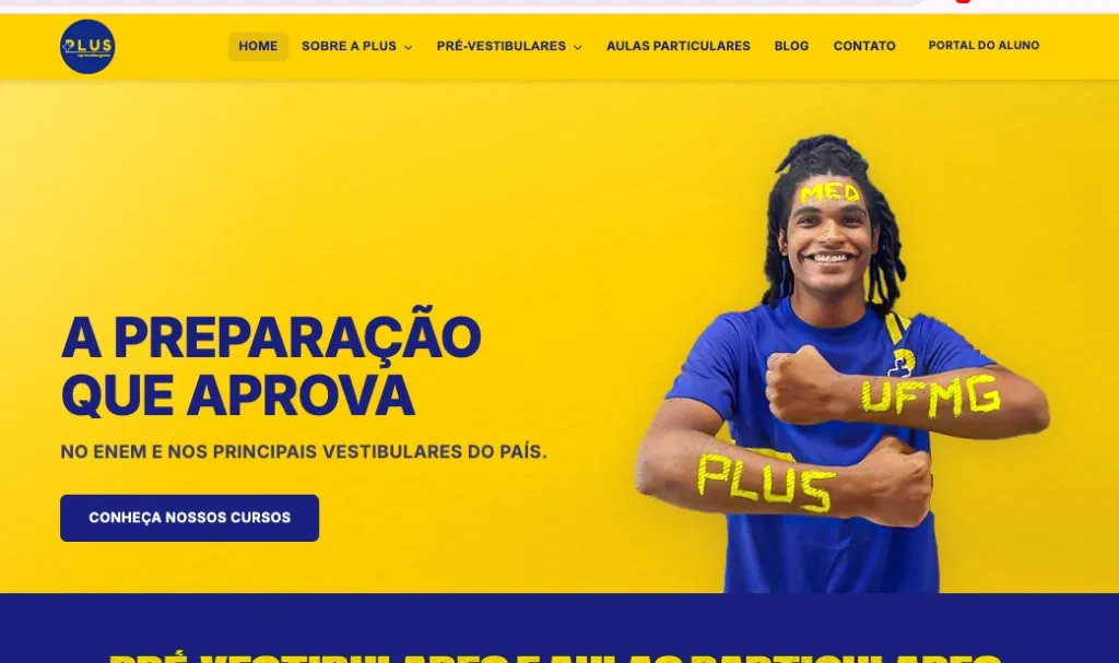 Plus Aprendizagens — case de criação de sites Site Plus Aprendizagens desenvolvido pela Agência Kaizen